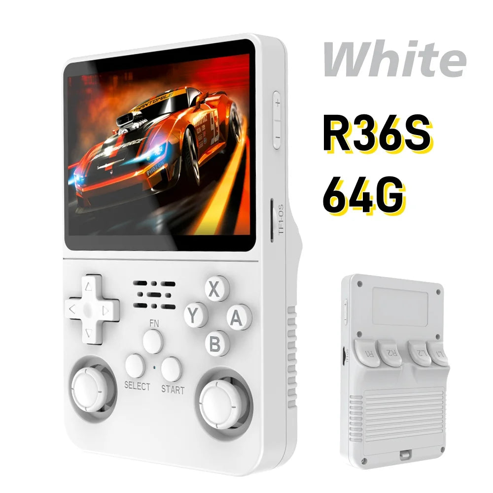 Portable R36S Handheld Game Player 3.5 Inch IPS Display 128GB Linux System Preloaded Retro Games Pocket Console