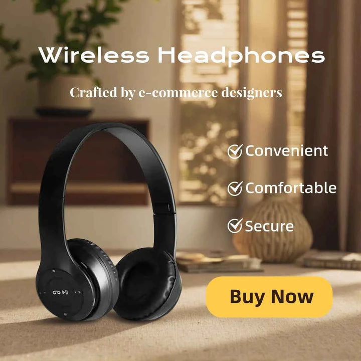 Hifi Sound Bluetooth Headphones Wireless Over-Ear Headsets with Microphone Noise Reduction Comfortable for Travel And Home Use