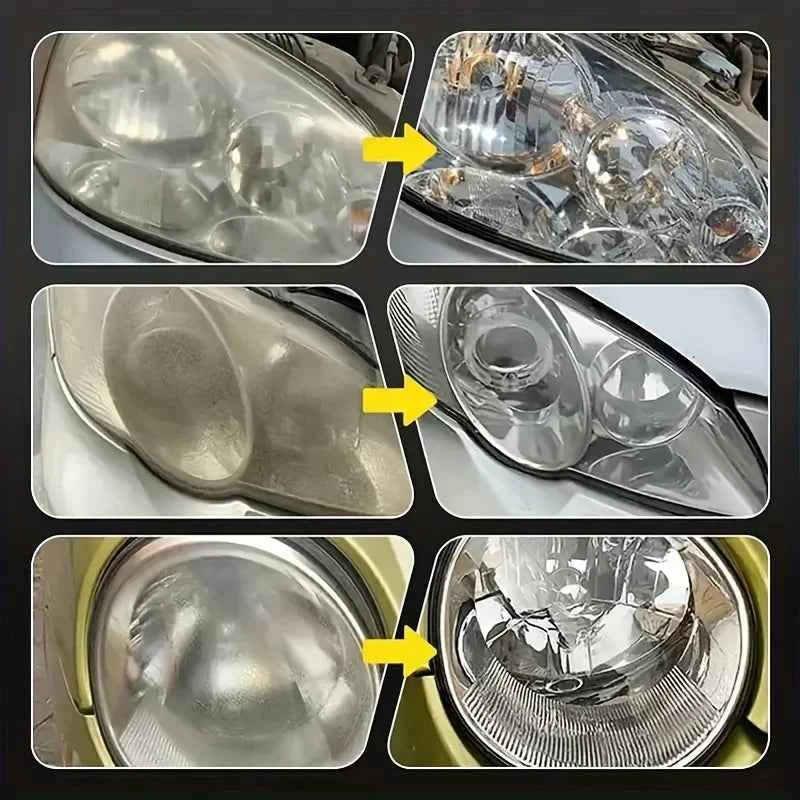 Car Headlight Restoration Polishing Kit - Scratch Remover & Oxidation Cleaner Repair Paste for Headlamp Assembly
