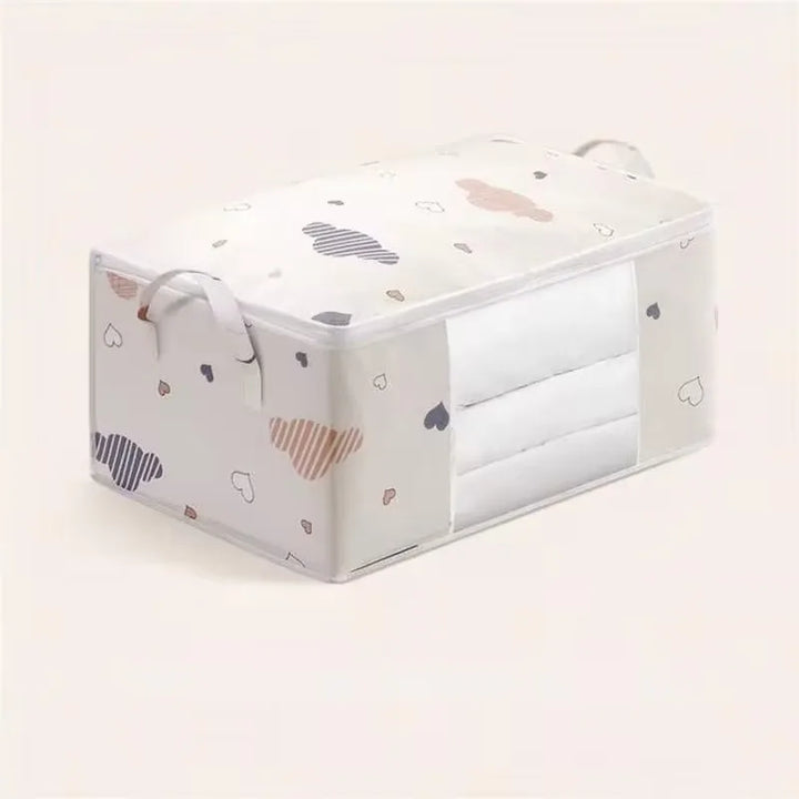 HOMEFISH Large Capacity Foldable Clothes Storage Bag with Reinforced Handle Sturdy Zipper for Blankets Bedding - Organizer Bag