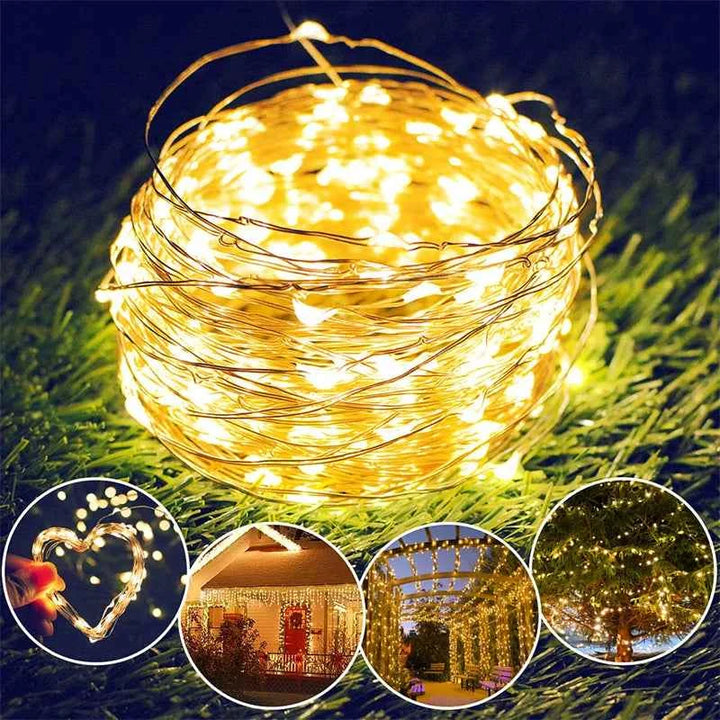 USB Led Fairy Lights Copper Wire String 20M 200LED Holiday Outdoor Lamp Garland For Christmas Tree Wedding Party Decoration