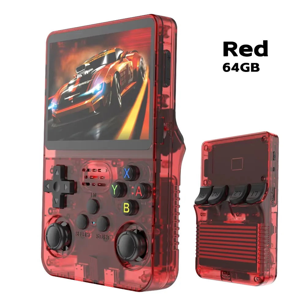 Portable R36S Handheld Game Player 3.5 Inch IPS Display 128GB Linux System Preloaded Retro Games Pocket Console