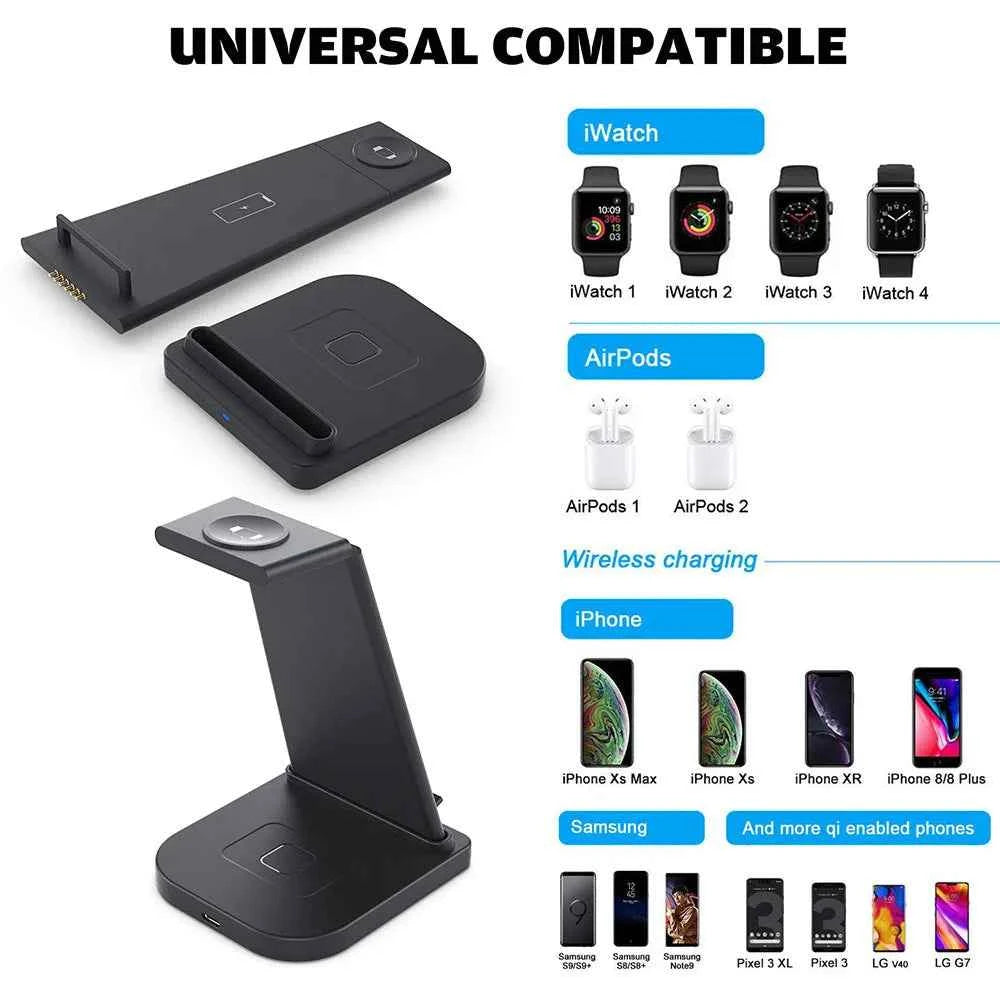 Three-in-one charging phone headset watch charging bracket smart charging base is suitable for Apple series products