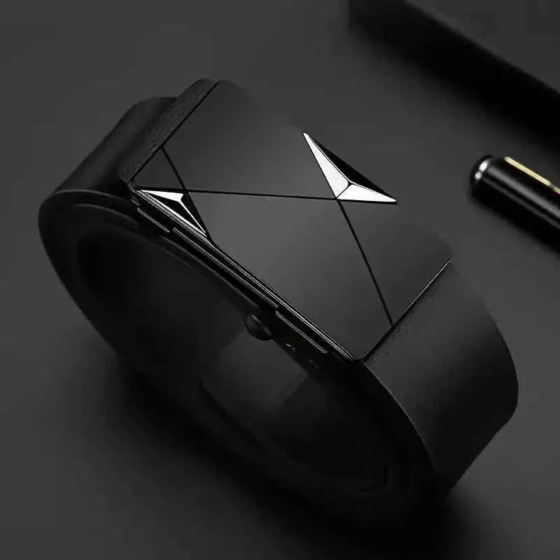 Stylish Men's PU Leather Belt - Fashion Belts for Daily Life, Leisure, Party, Festival, Work, and Business Automatic Buckle