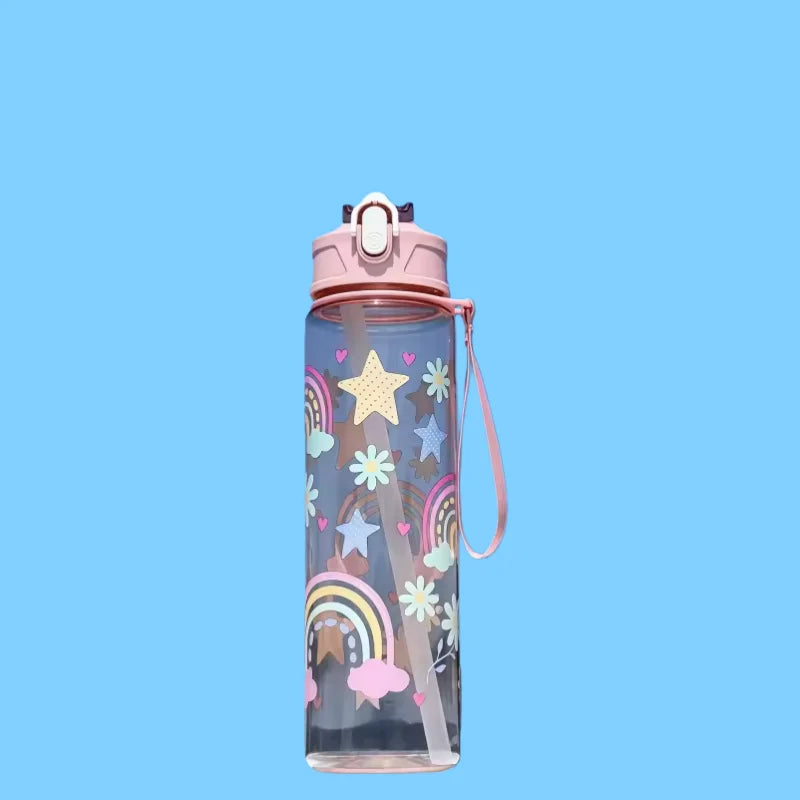 750ml Large Capacity Leak Proof Sports Water Bottle Portable Handle for Outdoor Activities