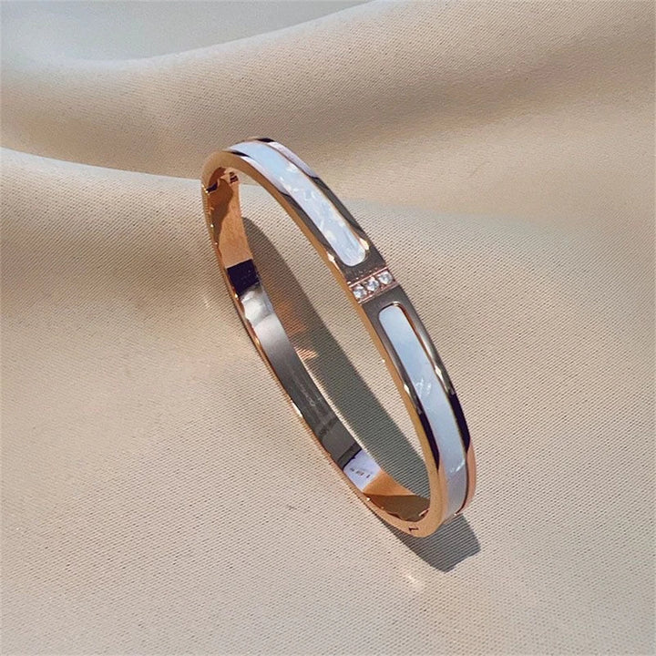 5/1pcs Sparkling Zirconia Inlaid Stainless Steel Bracelet Set for Women Stackable Bangles Fashion Non Fading Jewelry Gift