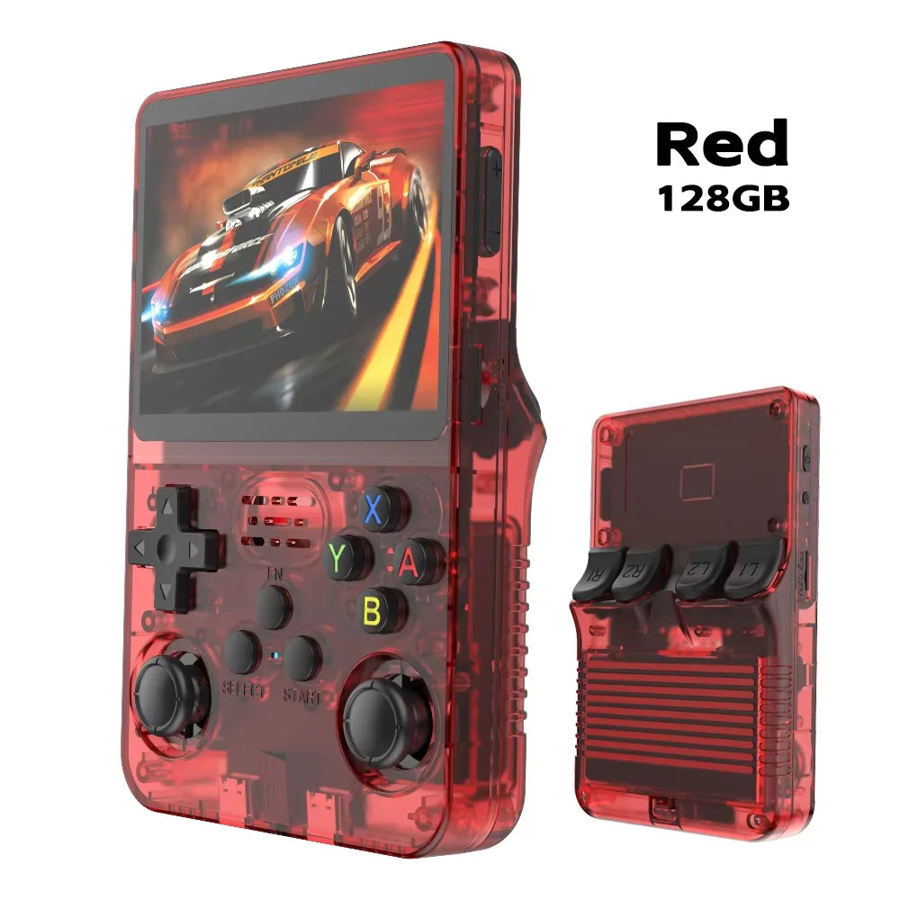 Portable R36S Handheld Game Player 3.5 Inch IPS Display 128GB Linux System Preloaded Retro Games Pocket Console