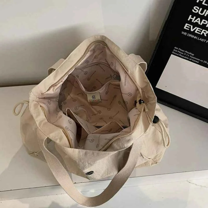Women Stylish Oxford Tote Bag Lightweight Foldable Multi Pocket Large Capacity Shoulder Bag for School Versatile Storage Bags
