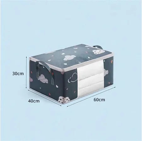 HOMEFISH Large Capacity Foldable Clothes Storage Bag with Reinforced Handle Sturdy Zipper for Blankets Bedding - Organizer Bag