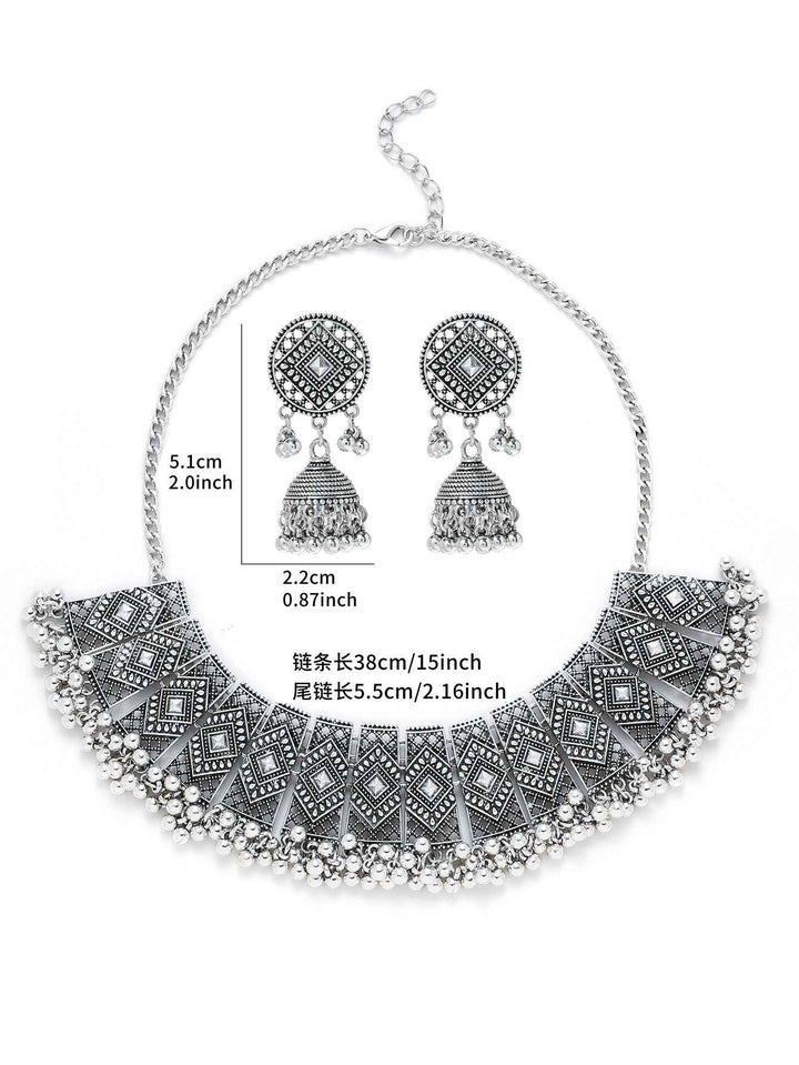 Personalized Retro Minority Ethnic Style Bohemian Water Ripple Necklace And Earrings Suite Ladies