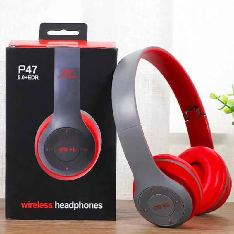 Stereo P47 Headset 5.0 Bluetooth Headset Folding Series Wireless Sports Game Headset for iPhone XiaoMi