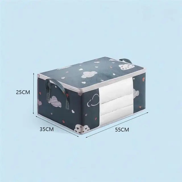 HOMEFISH Large Capacity Foldable Clothes Storage Bag with Reinforced Handle Sturdy Zipper for Blankets Bedding - Organizer Bag