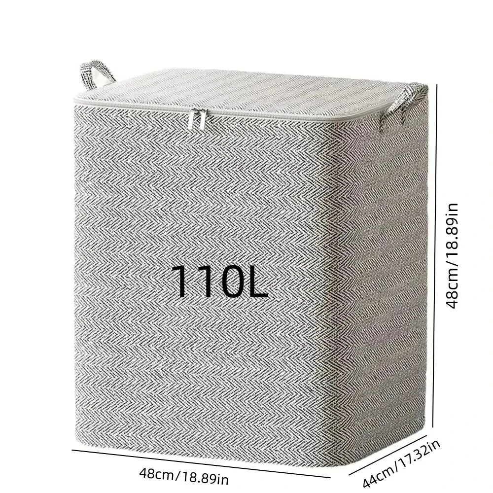 HOMEFISH Large Capacity Foldable Clothes Storage Bag with Reinforced Handle Sturdy Zipper for Blankets Bedding - Organizer Bag