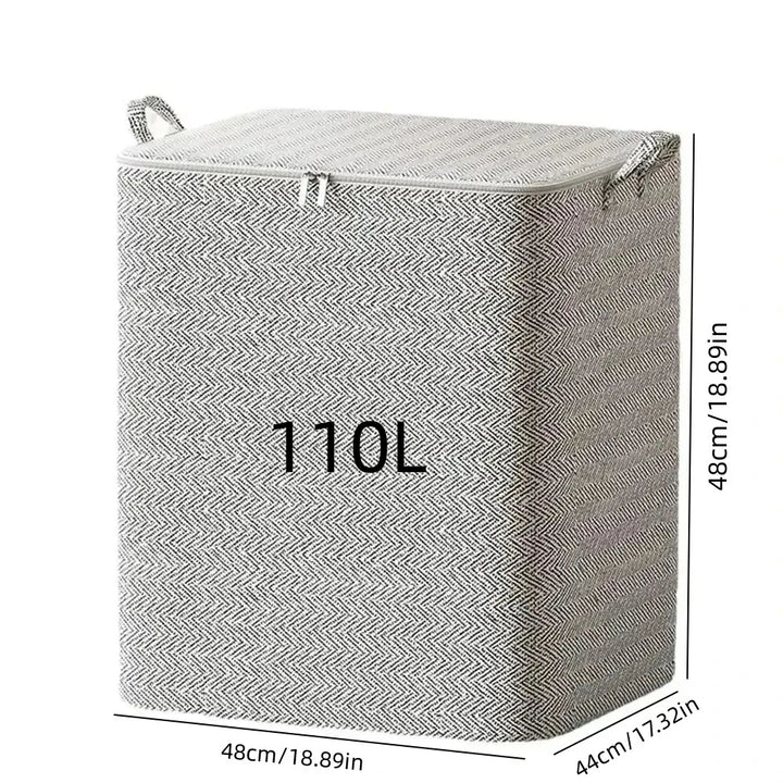 HOMEFISH Large Capacity Foldable Clothes Storage Bag with Reinforced Handle Sturdy Zipper for Blankets Bedding - Organizer Bag