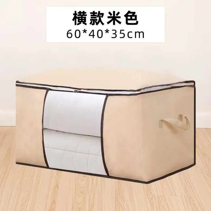 HOMEFISH Large Capacity Foldable Clothes Storage Bag with Reinforced Handle Sturdy Zipper for Blankets Bedding - Organizer Bag