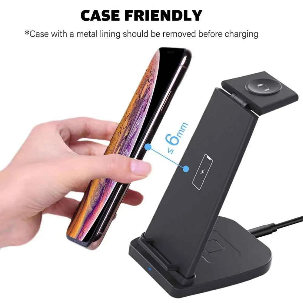 Three-in-one charging phone headset watch charging bracket smart charging base is suitable for Apple series products