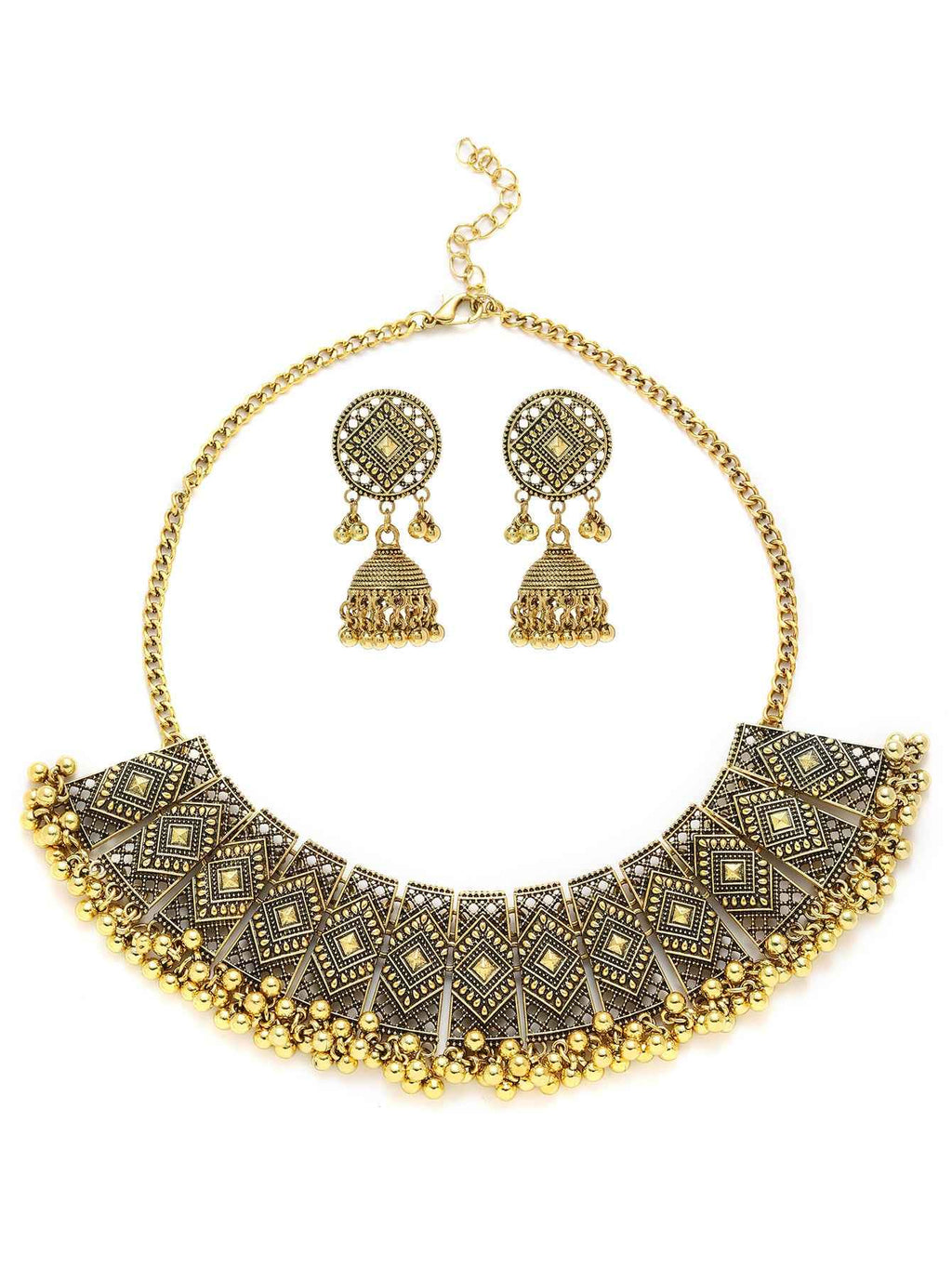 Personalized Retro Minority Ethnic Style Bohemian Water Ripple Necklace And Earrings Suite Ladies