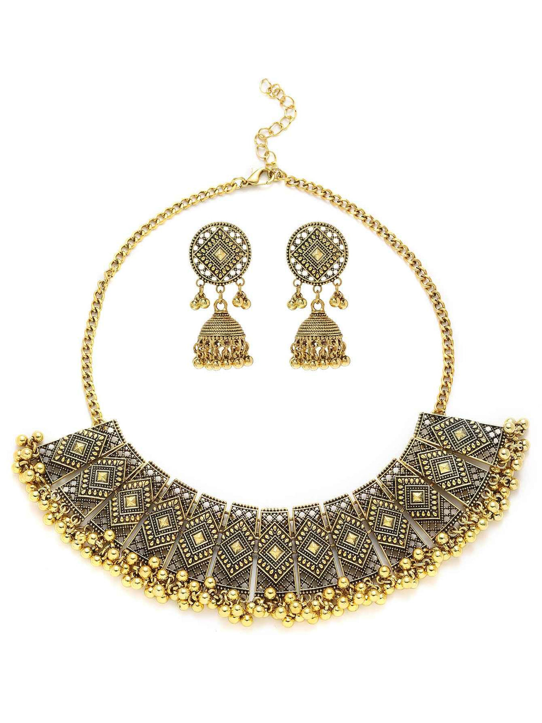 Personalized Retro Minority Ethnic Style Bohemian Water Ripple Necklace And Earrings Suite Ladies