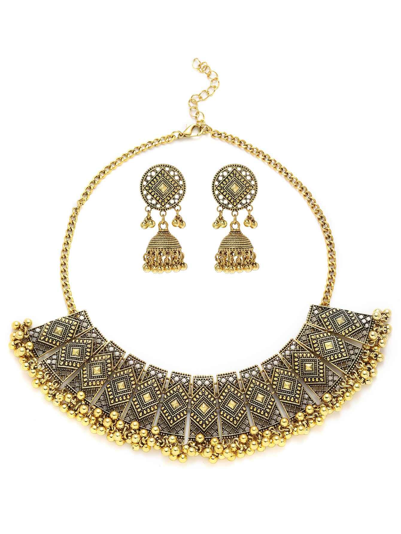Personalized Retro Minority Ethnic Style Bohemian Water Ripple Necklace And Earrings Suite Ladies