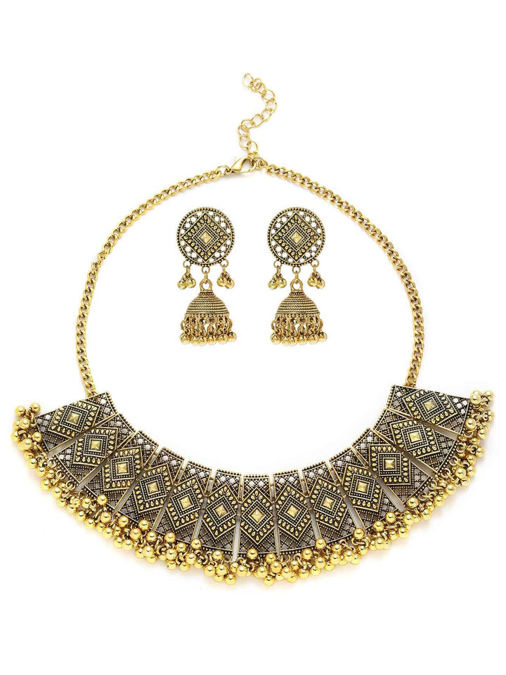 Personalized Retro Minority Ethnic Style Bohemian Water Ripple Necklace And Earrings Suite Ladies