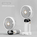 Portable Handheld Mini Fan Foldable Neck Hanging Fans 5 Speed USB Rechargeable Fan with Phone Stand and Display Screen 1800mAh