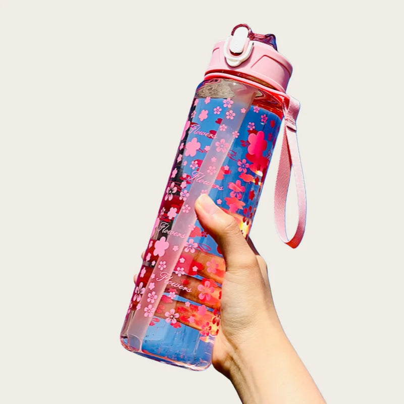 750ml Large Capacity Leak Proof Sports Water Bottle Portable Handle for Outdoor Activities
