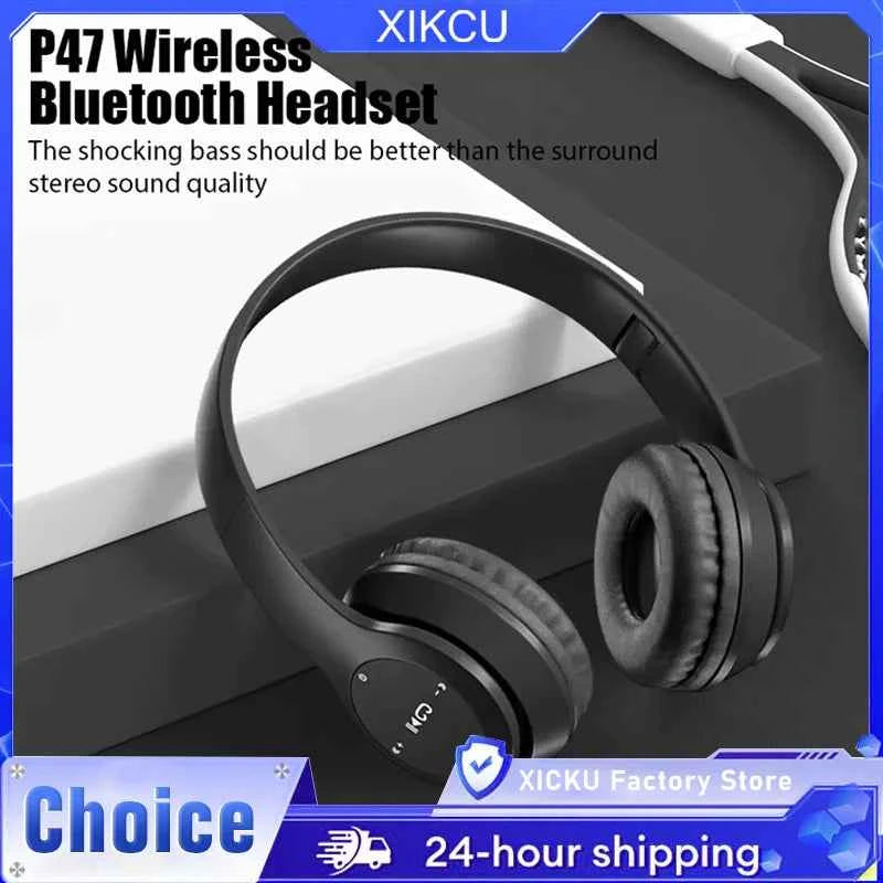 Stereo P47 Headset 5.0 Bluetooth Headset Folding Series Wireless Sports Game Headset for iPhone XiaoMi