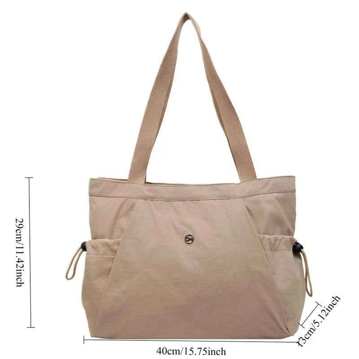 Women Stylish Oxford Tote Bag Lightweight Foldable Multi Pocket Large Capacity Shoulder Bag for School Versatile Storage Bags