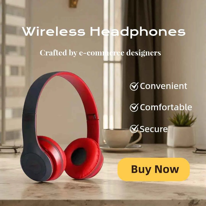 Hifi Sound Bluetooth Headphones Wireless Over-Ear Headsets with Microphone Noise Reduction Comfortable for Travel And Home Use