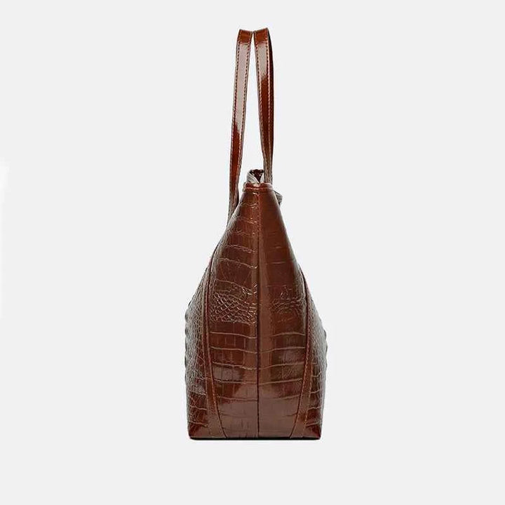 Simple Versatile Crocodile Print Tote Bag Large Capacity Fashion Handbag Vintage Design Shoulder Women's Bag