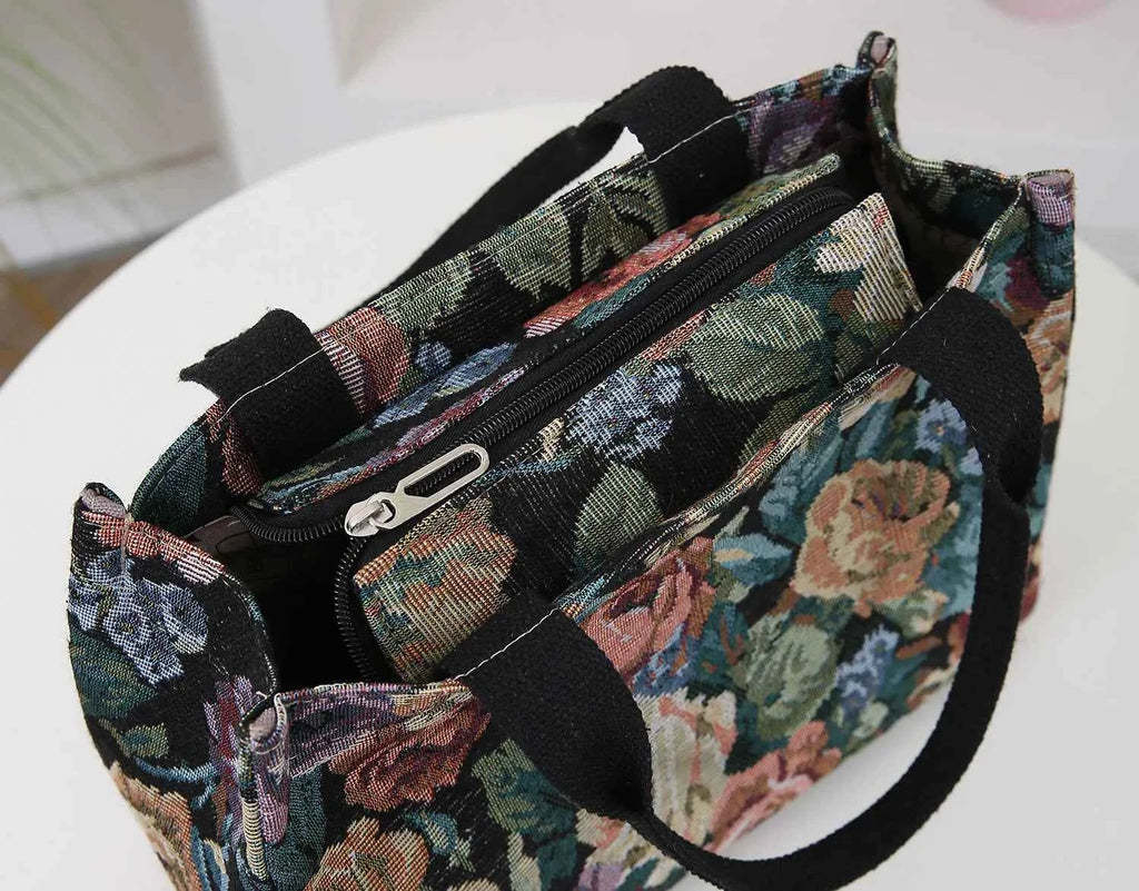 Floral print women's tote bag, heavy cloth bag, portable for work, high capacity fashion Tote bag for all occasions
