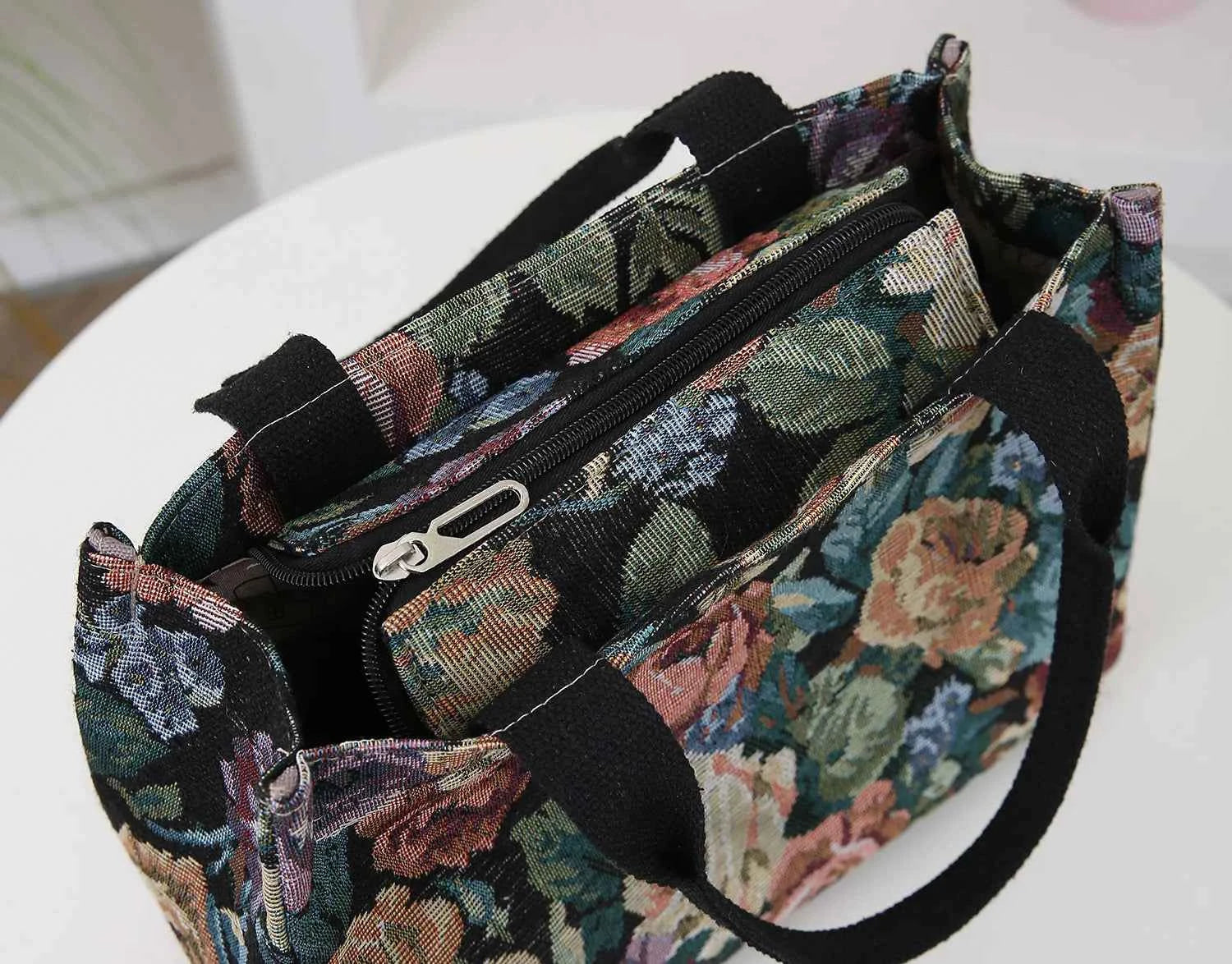 Floral print women's tote bag, heavy cloth bag, portable for work, high capacity fashion Tote bag for all occasions