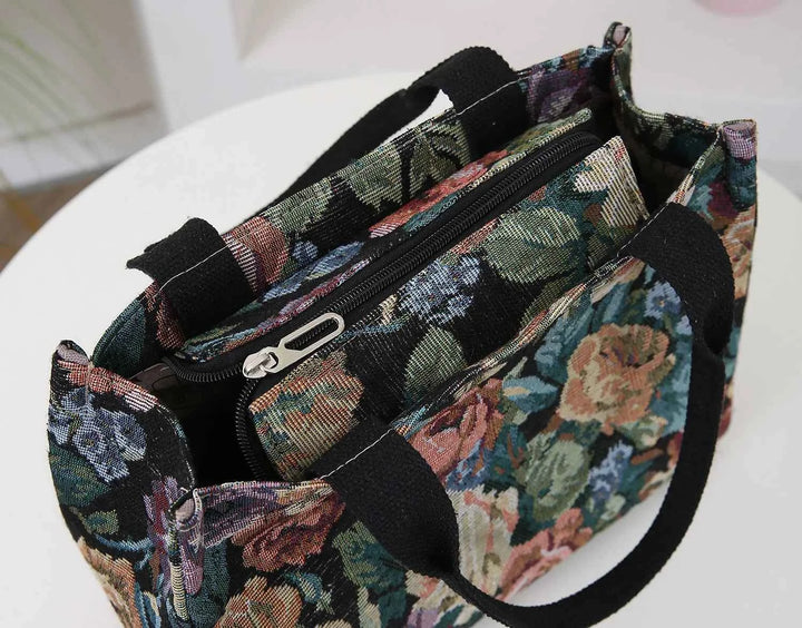 Floral print women's tote bag, heavy cloth bag, portable for work, high capacity fashion Tote bag for all occasions