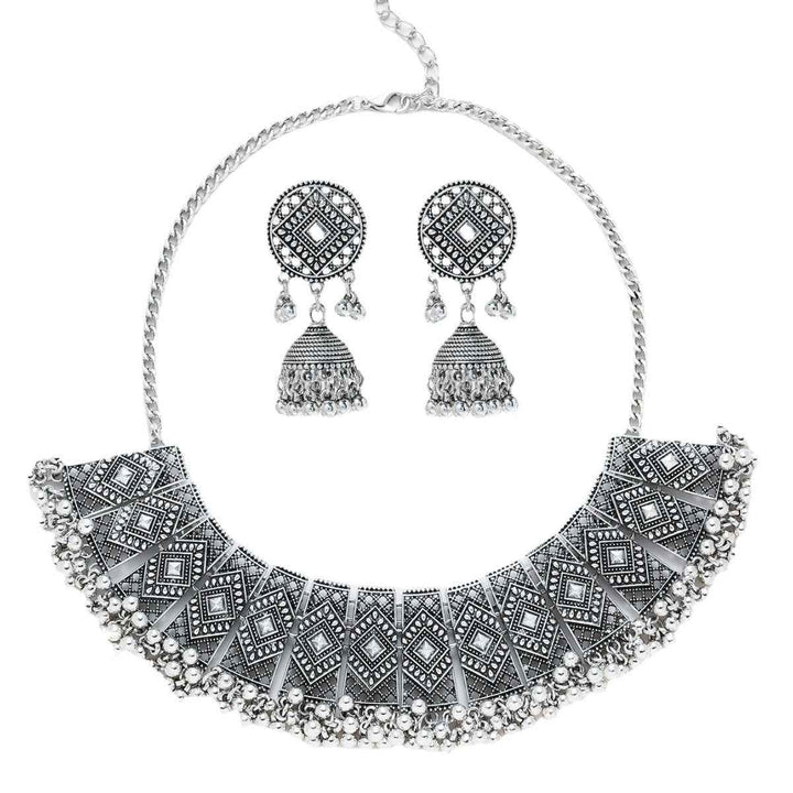 Personalized Retro Minority Ethnic Style Bohemian Water Ripple Necklace And Earrings Suite Ladies