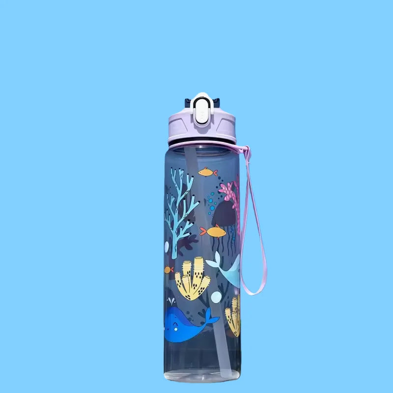 750ml Large Capacity Leak Proof Sports Water Bottle Portable Handle for Outdoor Activities
