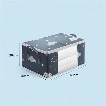 HOMEFISH Large Capacity Foldable Clothes Storage Bag with Reinforced Handle Sturdy Zipper for Blankets Bedding - Organizer Bag
