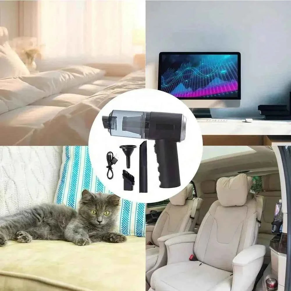 1PC Wireless Vacuum Cleaner 120W High Power Black Dual Use for Home And Car Powerful Portable Handheld Vacuum