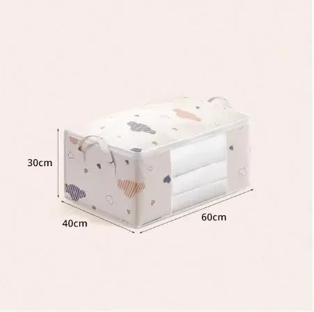HOMEFISH Large Capacity Foldable Clothes Storage Bag with Reinforced Handle Sturdy Zipper for Blankets Bedding - Organizer Bag